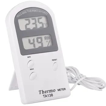 LCD Max-Min Thermometer Hygrometer Digital Indoor Thermo Hygro Humidity Out Temperature Meter Probe Sensor Cable Weather Station
LCD Max-Min Thermometer Hygrometer Digital Indoor Thermo Hygro Humidity Out Temperature Meter Probe Sensor Cable Weather Station