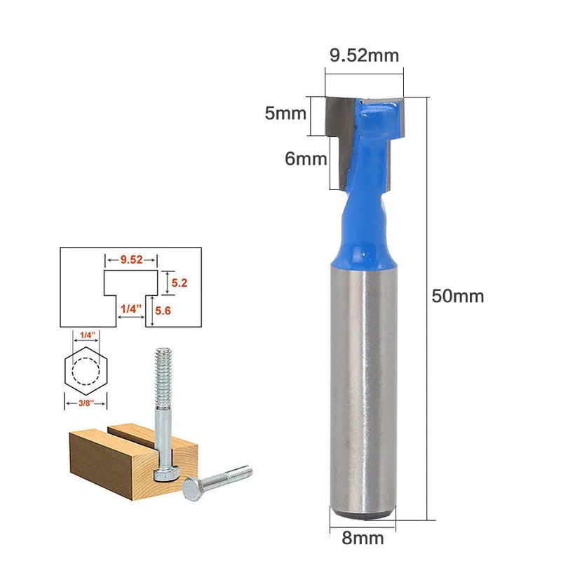 1Pcs 8mm Shank T-Slot Milling Cutters Router Bit Suit For 8*3/8" Bot Tungsten Carbide Lock Knife Frame Knife For Wood
1Pcs 8mm Shank T-Slot Milling Cutters Router Bit Suit For 8*3/8" Bot Tungsten Carbide Lock Knife Frame Knife For Wood