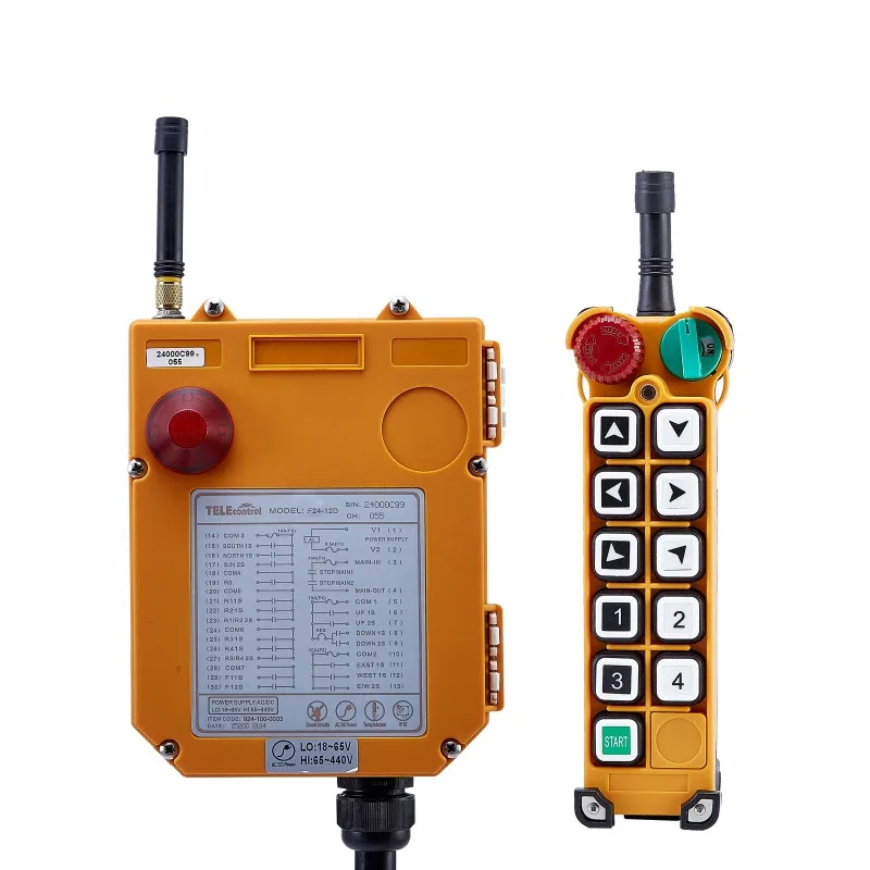 Wirelss industrial remote control F24-10S Radio control 10 single speed button 18-440V for crane and hoist
Wirelss industrial remote control F24-10S Radio control 10 single speed button 18-440V for crane and hoist