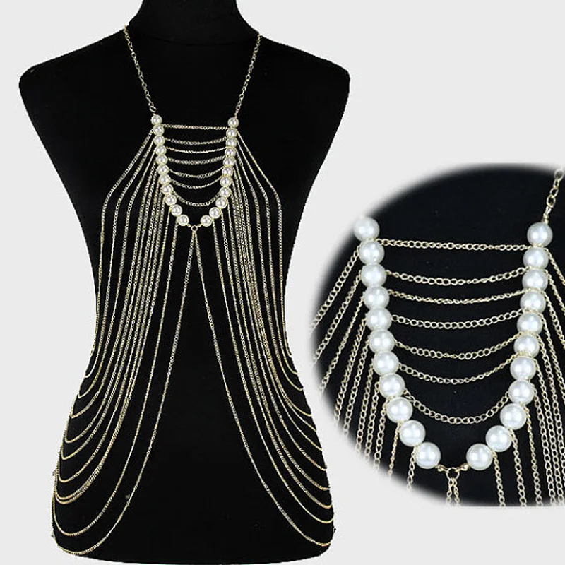 Fashion Hot imitation pearl Pendant Necklace hip hop Body belly Chain Necklace bijoux de corps bijoux femme from india indian
Fashion Hot imitation pearl Pendant Necklace hip hop Body belly Chain Necklace bijoux de corps bijoux femme from india indian