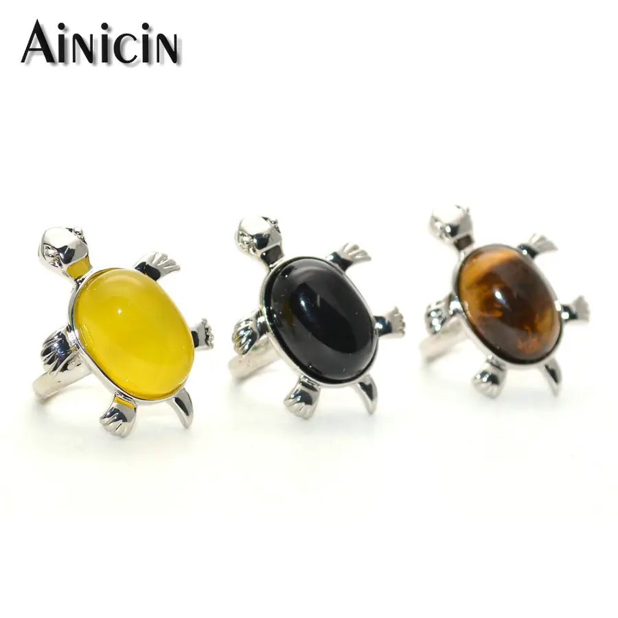 Lovely Animal Women Gift Jewelry Natural Yellow Agate Black Onyx Tiger Eyes Silver Color Tortoise Adjustable Summer Rings
Lovely Animal Women Gift Jewelry Natural Yellow Agate Black Onyx Tiger Eyes Silver Color Tortoise Adjustable Summer Rings