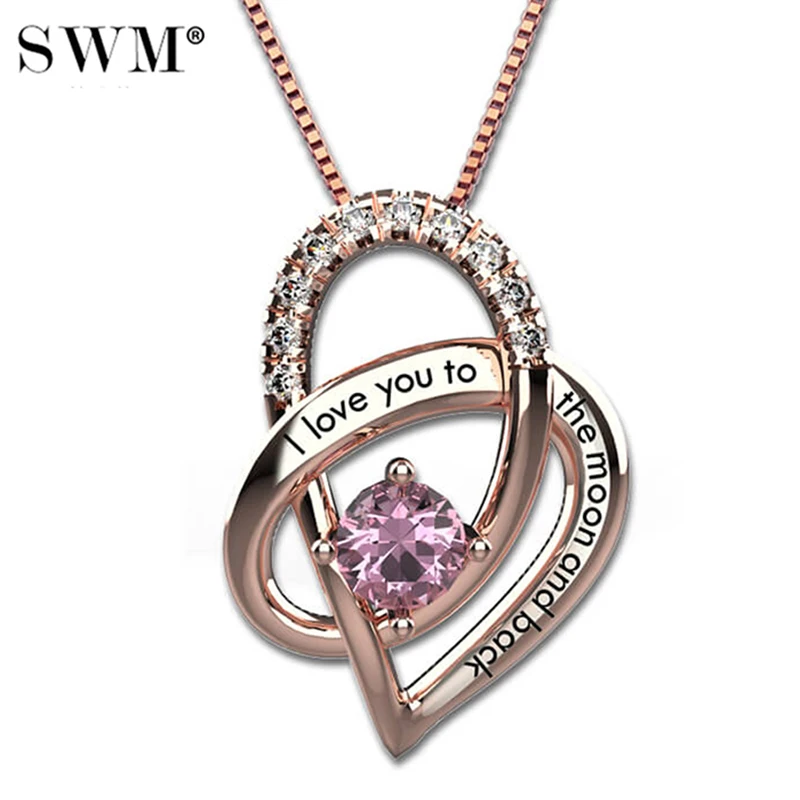 Ожерелье с надписью I Love You To The Moon and Back подарок для женщин ожерелья на заказ
