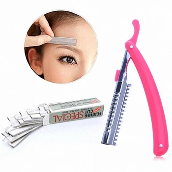 50pcs/lot Eyebrow Trimmer Blades Eyebrow Cutter Equipment Super Feather Cut Special Platinum Coated Edge Razor Blades
50pcs/lot Eyebrow Trimmer Blades Eyebrow Cutter Equipment Super Feather Cut Special Platinum Coated Edge Razor Blades