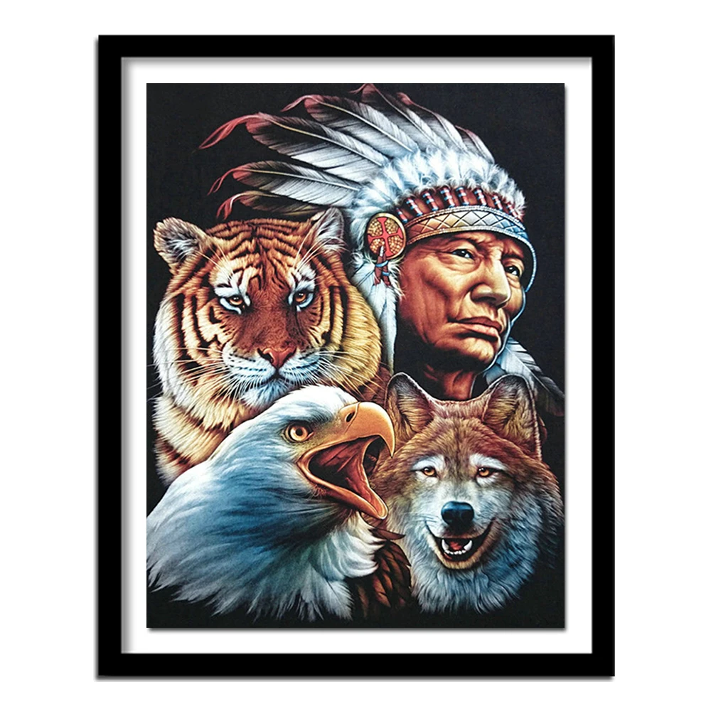 5D DIY diamond embroidery Indians&tiger&wolf diamond painting Cross Stitch full square Rhinestone home decoration
5D DIY diamond embroidery Indians&tiger&wolf diamond painting Cross Stitch full square Rhinestone home decoration