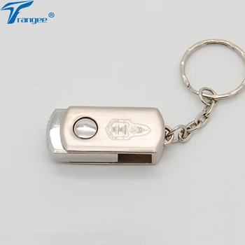 

10PCS/LOT Metal Swivel USB Flash Drive 4GB 8GB 16GB 32GB Keyring Memory Stick Pendrive with Logo Laser Printing for Promotional