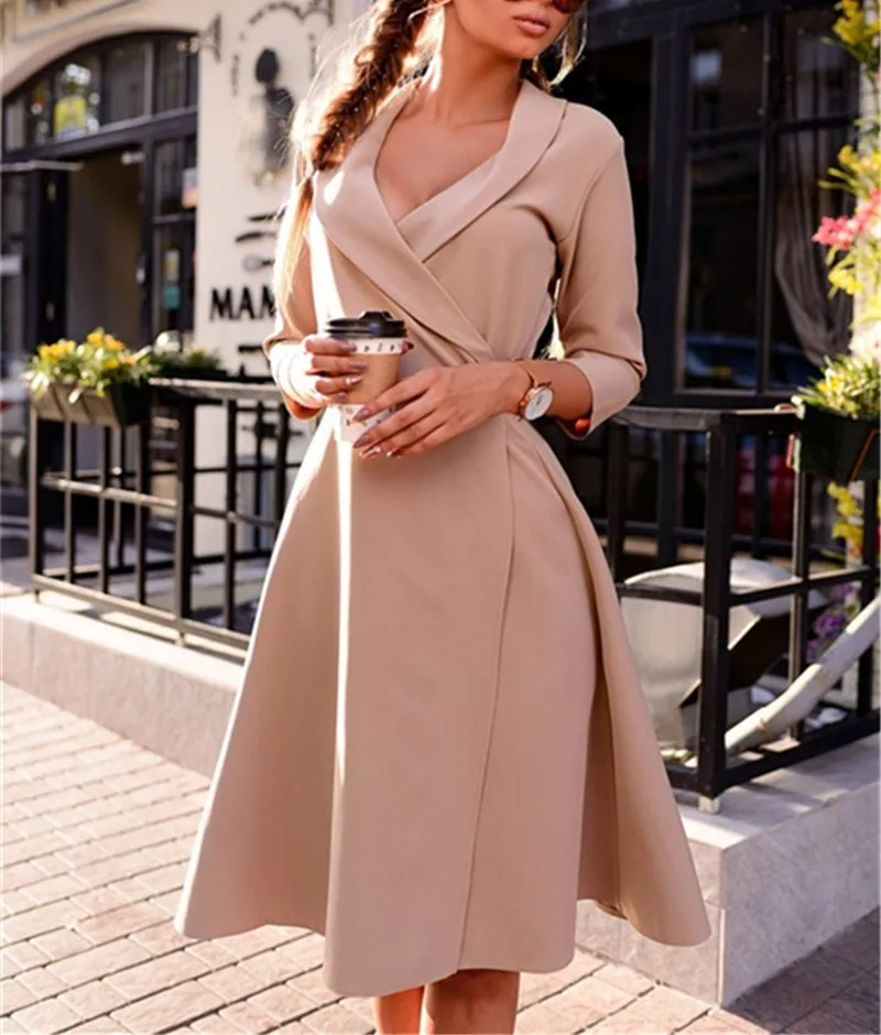 Elegant Bandage Tie Waist Dress Women Wrap Party Streetwear Ladies Dresses A-line 3/4 Sleeve Sundress Autumn Winter Femme SJ484M
Elegant Bandage Tie Waist Dress Women Wrap Party Streetwear Ladies Dresses A-line 3/4 Sleeve Sundress Autumn Winter Femme SJ484M