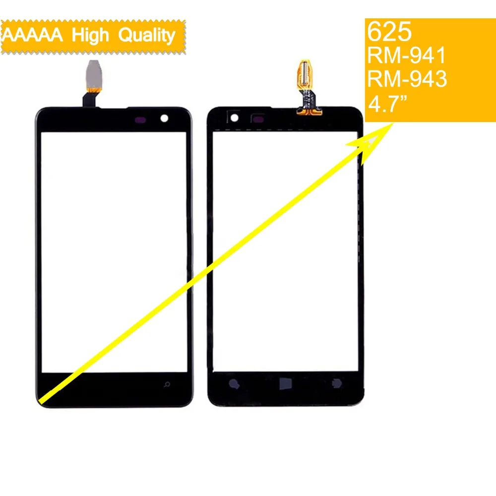 10 шт. сенсорный экран для Nokia Lumia 625 N625 RM-941 RM-943 дигитайзер Стекло Объектив Передняя