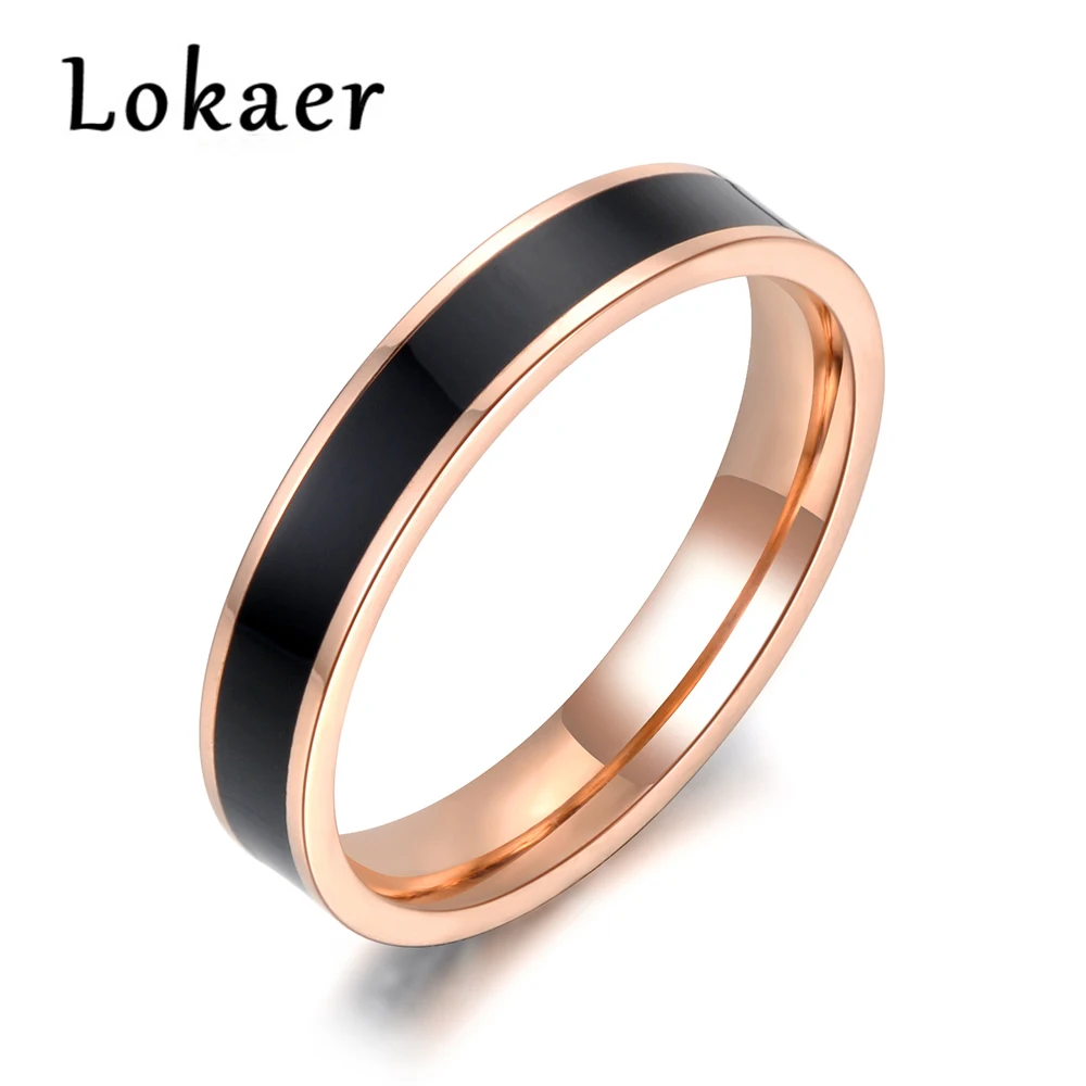 Lokaer Fashion Black/white 2 Colors Painting oil Rose Gold Color Simple Wedding Rings Jewelry Stainless Steel Ring
Lokaer Fashion Black/white 2 Colors Painting oil Rose Gold Color Simple Wedding Rings Jewelry Stainless Steel Ring