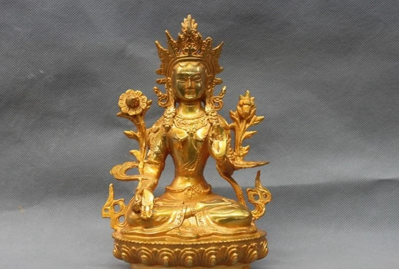 8"Tibet Buddhism Copper gild White Tara Kwan-yin Bodhisattva Goddess Statue a5.19
8"Tibet Buddhism Copper gild White Tara Kwan-yin Bodhisattva Goddess Statue a5.19