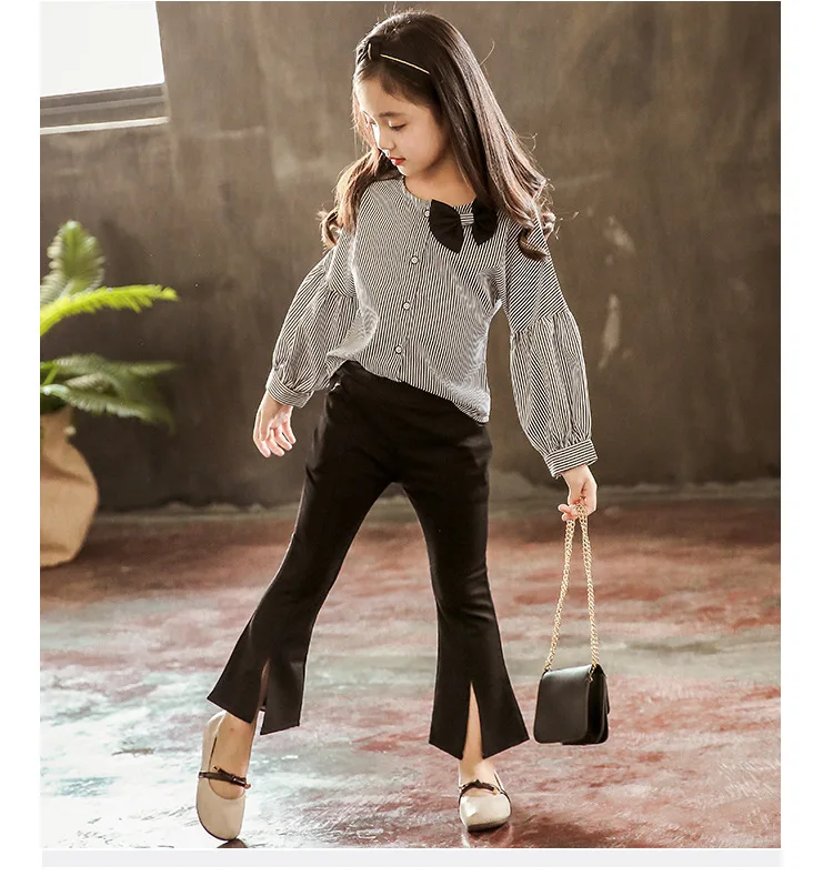 Back To School Clothing Teen Girl Top And Pants Set Autumn 2019 Bow Fall Girls Outfits Black Striped Children Clothing Suits 4 5 6 7 8 9 10 11 12 13 14 15 years little big teenage kids fashion outfit kids clothes set for girls (5).jpg