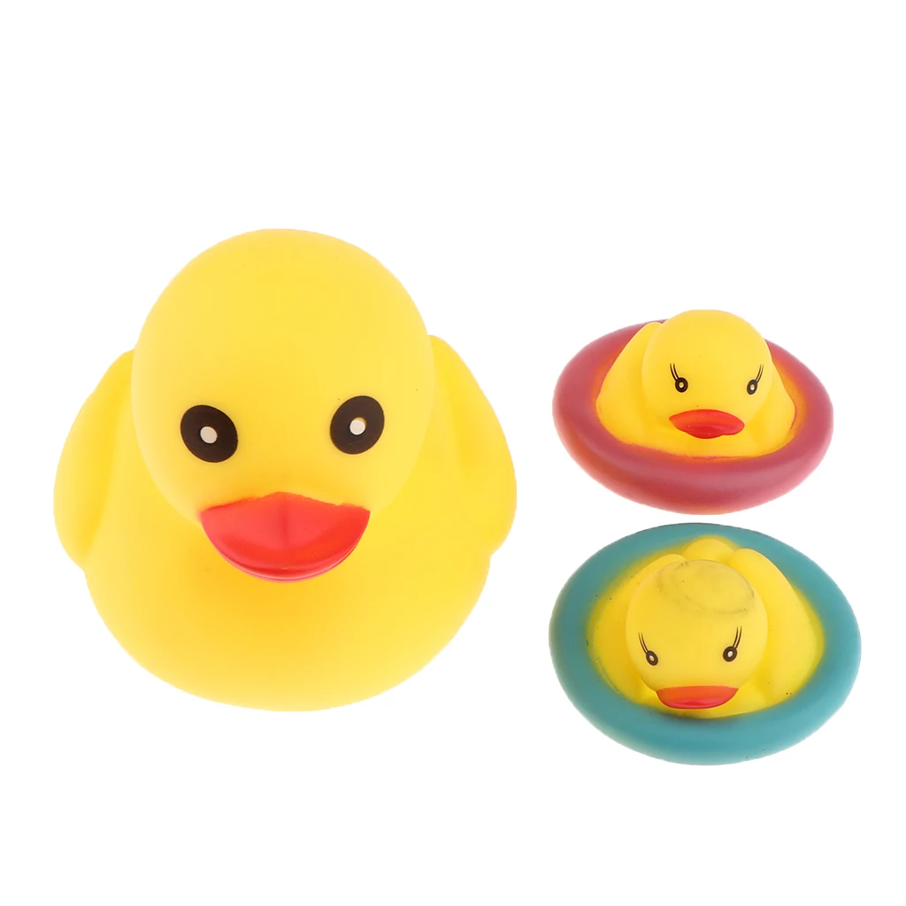 3 Pieces Vinyl Duck Shaped Bath Toys Bathing Swimming Playing Toy Set for Kids Children Bathroom Decoration Toys Set 3 Pieces Vinyl Duck Shaped Bath Toys Bathing Swimming Playing Toy Set for Kids Children Bathroom Decoration Toys Set