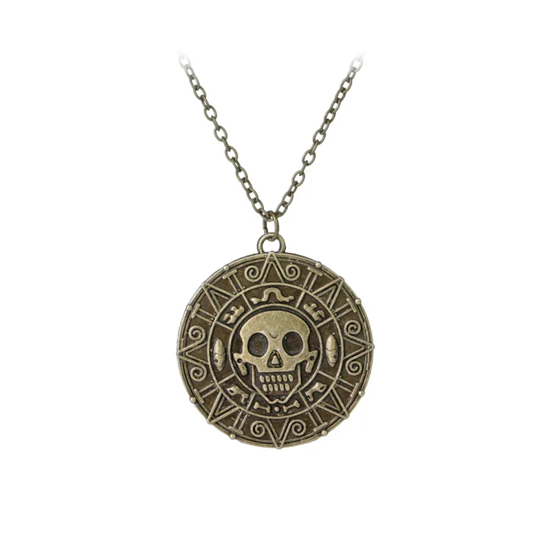 24 pcs/lot Pirates Of The Caribbean Necklace Jack Sparrow Aztec Coin Medallion Vintage Bronze Pendant Johnny Depp Skull Pendant
24 pcs/lot Pirates Of The Caribbean Necklace Jack Sparrow Aztec Coin Medallion Vintage Bronze Pendant Johnny Depp Skull Pendant