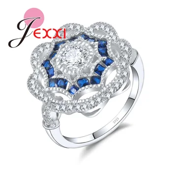 Tendy 925 Sterling Silver Wedding Rings For Women Blue Clear CZ Flower Finger Rings Party Finger Rings Jewelry
Tendy 925 Sterling Silver Wedding Rings For Women Blue Clear CZ Flower Finger Rings Party Finger Rings Jewelry
