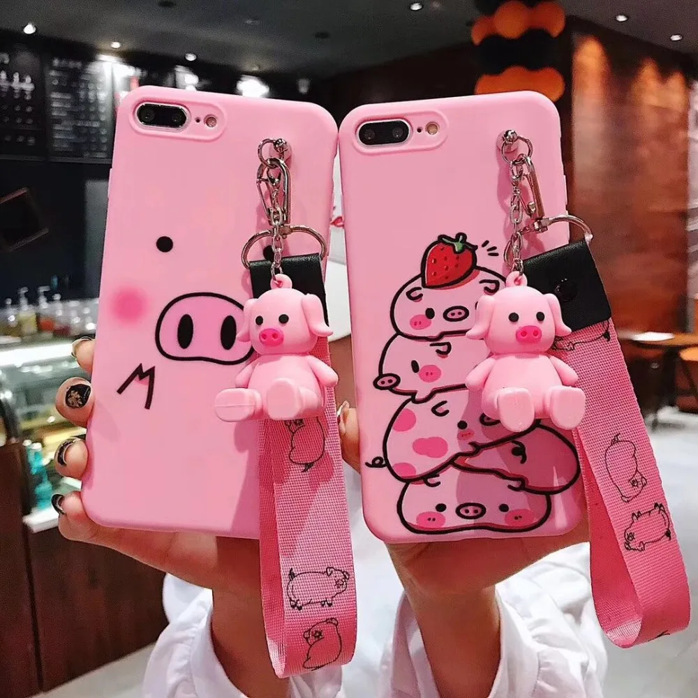 Hot new cute strawberry pink small stack pig figurine bracket+lanyard cover case for iphone 6 7 8 plus X XR XS MAX phone cases 
Hot new cute strawberry pink small stack pig figurine bracket+lanyard cover case for iphone 6 7 8 plus X XR XS MAX phone cases