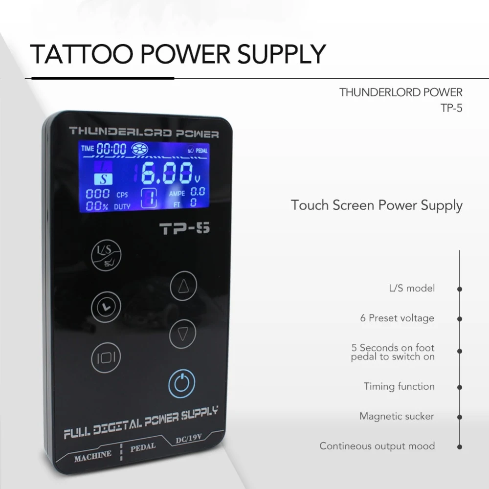Tattoo Power Supply HP-2 HURRICAN UPGRADE Touch Screen TP-5 Intelligent Digital LCD Makeup Dual Tattoo Power Supplies set
Tattoo Power Supply HP-2 HURRICAN UPGRADE Touch Screen TP-5 Intelligent Digital LCD Makeup Dual Tattoo Power Supplies set