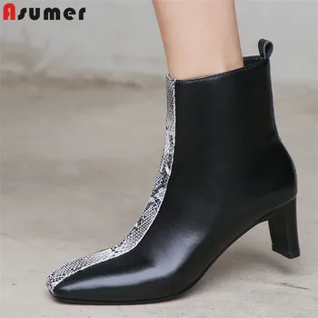 ASUMER big size ladies genuine leather boots square toe zip high heels shoes women ankle boots mixed colors autumn winter boots
ASUMER big size ladies genuine leather boots square toe zip high heels shoes women ankle boots mixed colors autumn winter boots