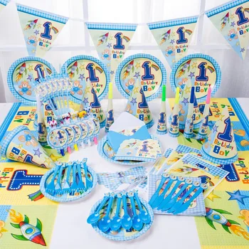 90pc 16kinds luxury quality 1st baby boy bear shower happy birthday kids party decoration disposable tableware set supplier
90pc 16kinds luxury quality 1st baby boy bear shower happy birthday kids party decoration disposable tableware set supplier