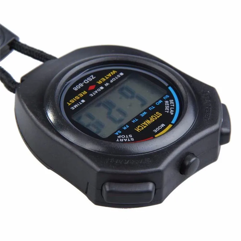 Cronografo digitale palmare LCD Cronografo sportivo Cronometro Cronometro con stringa Creativo e utile