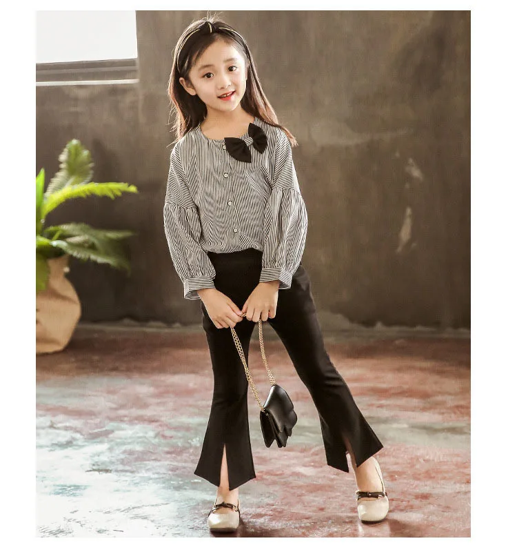Back To School Clothing Teen Girl Top And Pants Set Autumn 2019 Bow Fall Girls Outfits Black Striped Children Clothing Suits 4 5 6 7 8 9 10 11 12 13 14 15 years little big teenage kids fashion outfit kids clothes set for girls (2).jpg