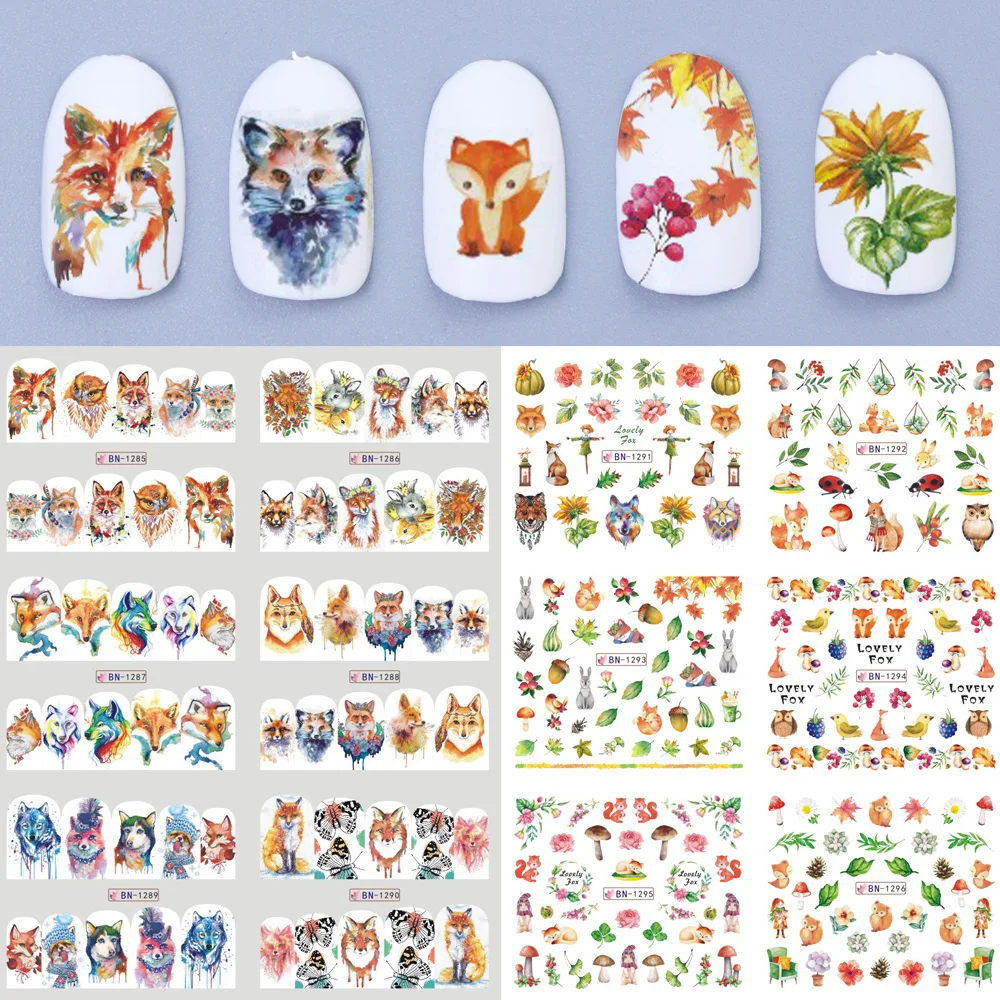 12pcs New Stickers For Nails Art Water Decals Decorations Animals Fox Rabbit Tattoos Sliders Foils Polish Manicure TRBN1285-1296
12pcs New Stickers For Nails Art Water Decals Decorations Animals Fox Rabbit Tattoos Sliders Foils Polish Manicure TRBN1285-1296
