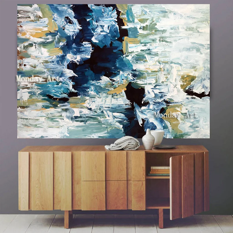 Wall Art Hand-painted Contemporary blue Golden Abstract Oil Painting on Canvas handmade Interior Design abstract Oil Painting
Wall Art Hand-painted Contemporary blue Golden Abstract Oil Painting on Canvas handmade Interior Design abstract Oil Painting
