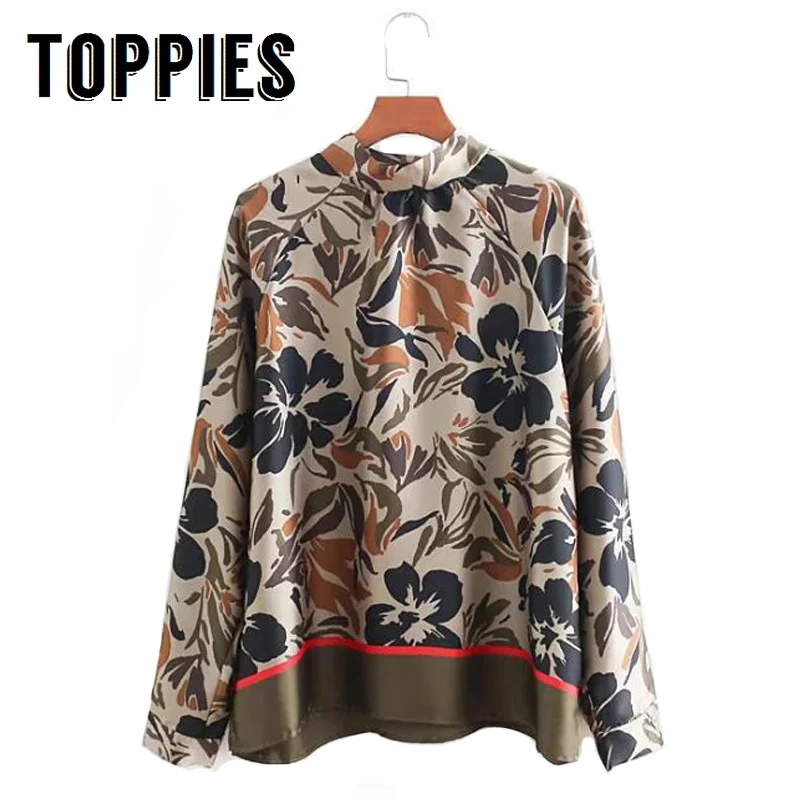 2019 Spring Summer Vintage Flower Printing Shirt OL Turtleneck Formal Satin Shirt Long Sleeve Pullover Blouses Tops Back Button
2019 Spring Summer Vintage Flower Printing Shirt OL Turtleneck Formal Satin Shirt Long Sleeve Pullover Blouses Tops Back Button