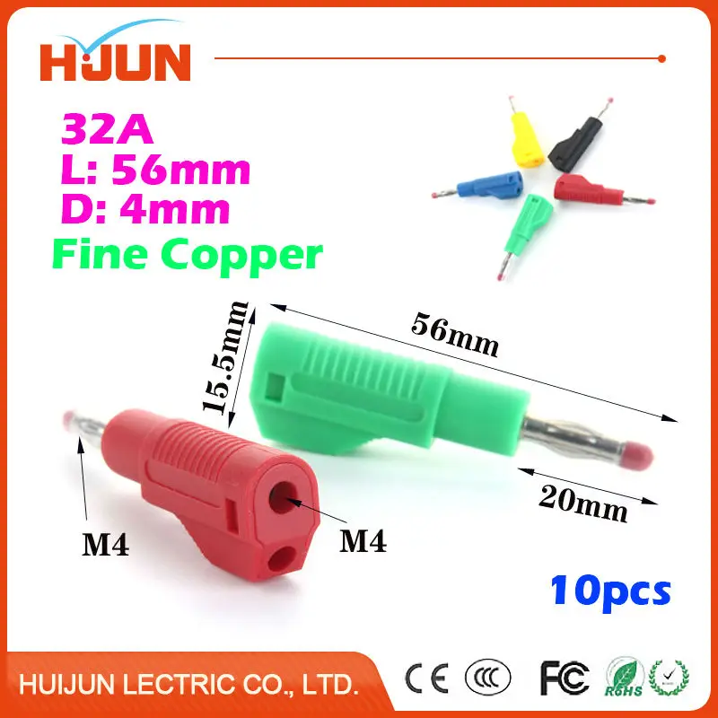 10pcs 4mm Fine Copper Banana Plug Audio Speaker Amplifier Cable Wire Power Screw Sheath Stretch Flex Superpose Connector Adapter
10pcs 4mm Fine Copper Banana Plug Audio Speaker Amplifier Cable Wire Power Screw Sheath Stretch Flex Superpose Connector Adapter