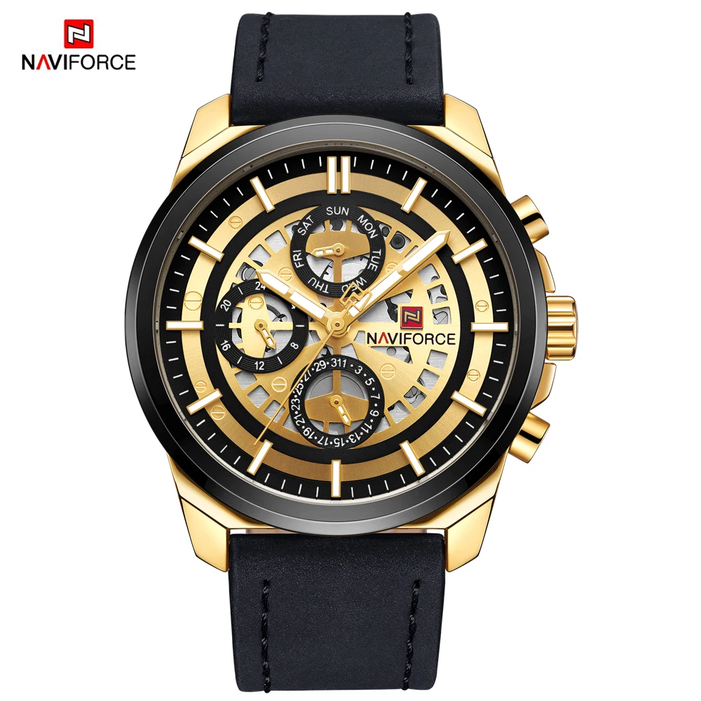 NAVIFORCE New Luxury Men Quartz Watches Date Display Sport Watch Leather Fashion Casual Male Clock Waterproof Relogio Masculino
NAVIFORCE New Luxury Men Quartz Watches Date Display Sport Watch Leather Fashion Casual Male Clock Waterproof Relogio Masculino