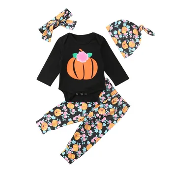 2018 New 4pcs Newborn Toddlder Baby Boy Girl Halloween Clothes Jumpsuit Romper Tops+Pants Leggings+Hat+Headband Outfits 0-24M
2018 New 4pcs Newborn Toddlder Baby Boy Girl Halloween Clothes Jumpsuit Romper Tops+Pants Leggings+Hat+Headband Outfits 0-24M