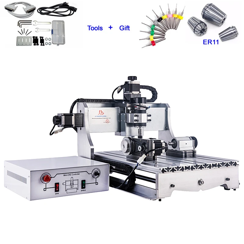 Low cost 4axis mini cnc milling machine 3040Z-D300 cnc router with 300W cnc spindle mini cnc machine
Low cost 4axis mini cnc milling machine 3040Z-D300 cnc router with 300W cnc spindle mini cnc machine