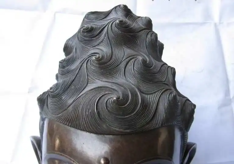 14"Tibet temple pure bronze Bodhisattva Kwan-Yin Guan Yin Buddha Head Statue
