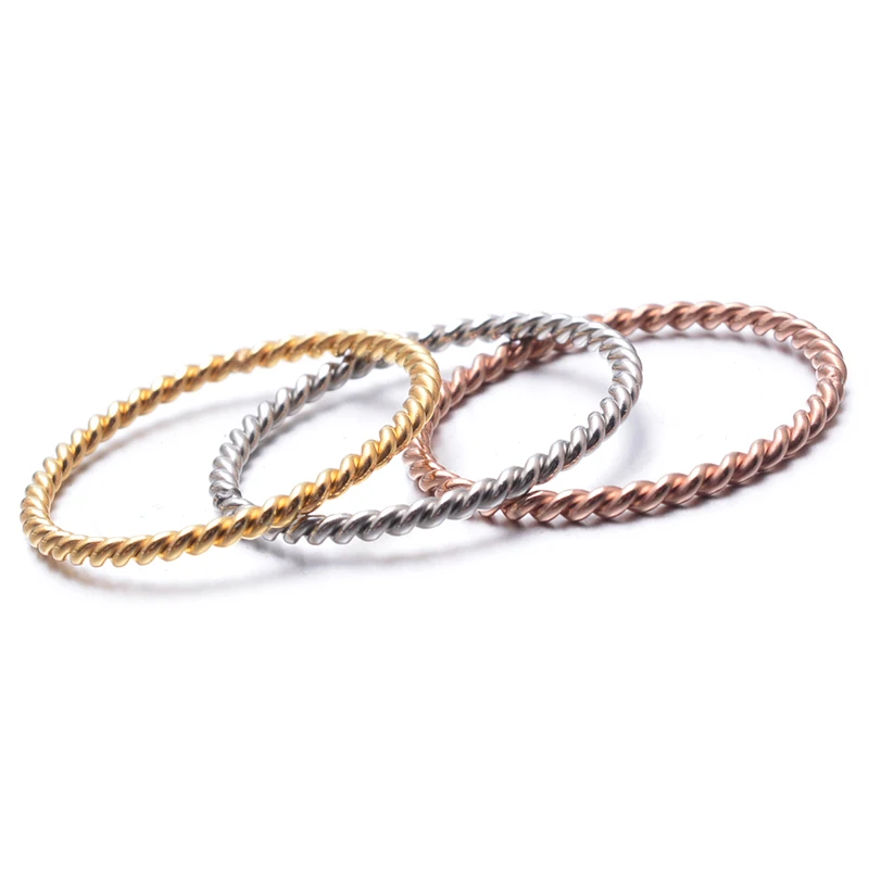 Female Fashion Small Ring Silver Rose Gold Color Twisted Stainless Steel Ring for Women Wedding Party Ring
Female Fashion Small Ring Silver Rose Gold Color Twisted Stainless Steel Ring for Women Wedding Party Ring
