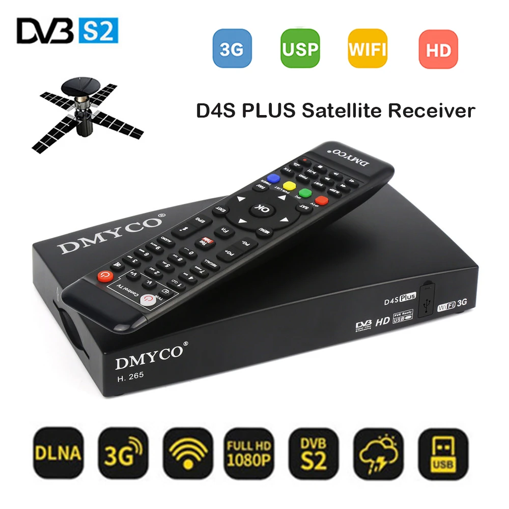 D4S PLUS DVB-S2 FTA Digital Satellite Receiver HD Full 1080P WiFi H.265 Support Europe Server Newcam PowerVu BissKey Youtube VOD
D4S PLUS DVB-S2 FTA Digital Satellite Receiver HD Full 1080P WiFi H.265 Support Europe Server Newcam PowerVu BissKey Youtube VOD