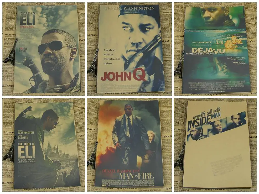 Denzel Washington Movie Poster Retro Kraft Paper Painting/The Book of Eli/Deja Vu/2 Guns/wall sticker/Kraft Poster
Denzel Washington Movie Poster Retro Kraft Paper Painting/The Book of Eli/Deja Vu/2 Guns/wall sticker/Kraft Poster
