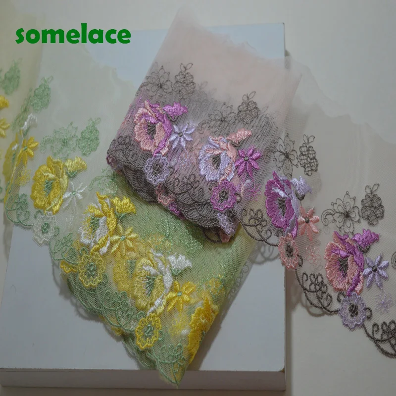 2Yds 11cm Wide Yellow Green Mixed~Pink Color Mixed Floral Embroidery Lace Trim For Garments And Wedding Decoration
2Yds 11cm Wide Yellow Green Mixed~Pink Color Mixed Floral Embroidery Lace Trim For Garments And Wedding Decoration