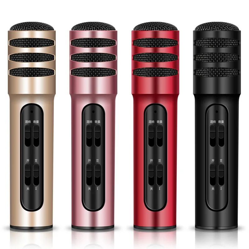 Sing popular karaoke capacitor microphone double mobile broadcast receiver built-in sound card Sound quality is clear. | Электроника