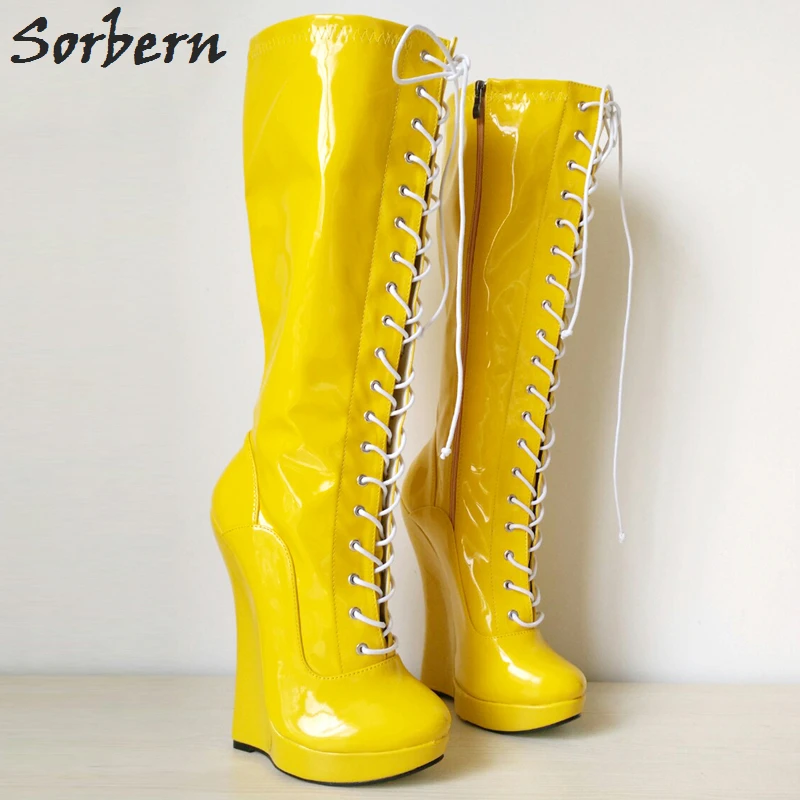 Sorbern Over the Knee Boots For Women High Heels Platform Custom Leg Size