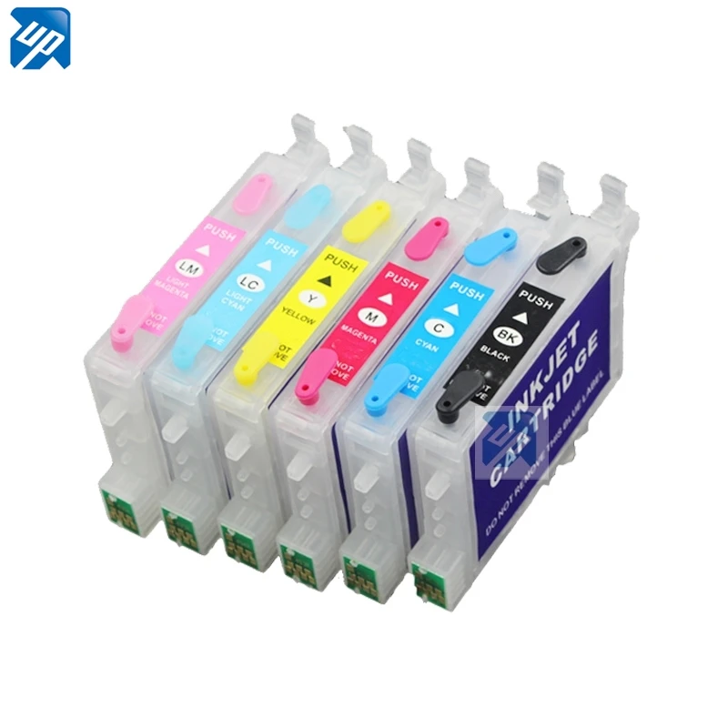 Фото T0481 T0486 многоразовый чернильный картридж для epson RX500 RX600 R300 R300M R320 R220 R200 R340 RX620 RX640 с