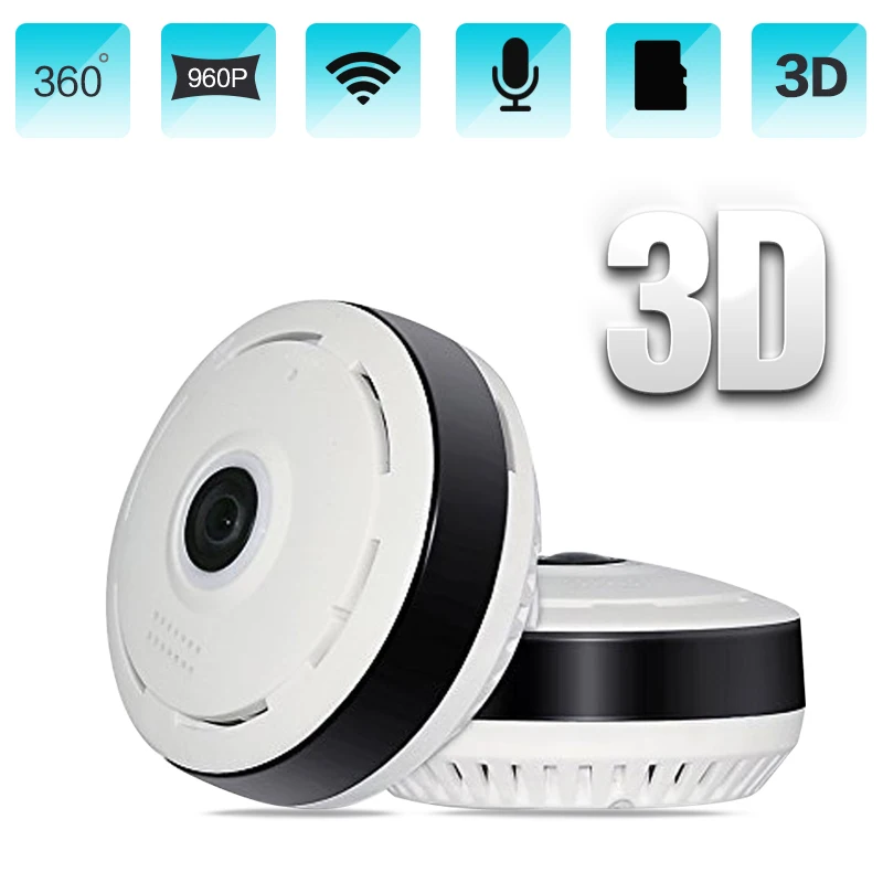 Full view WIFI 360 Degree Two way audio Panoramic 1080P 2.0MP Fisheye Wireless Smart IP Camera support 128g Sd card Slot | Безопасность