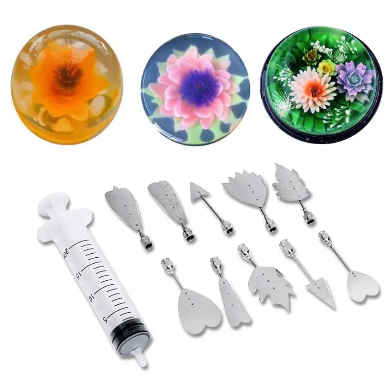 Practical 10X 3D Jelly Art Tools Cake Jello Pudding Syringe Set Russian Nozzles Syringe Jelly Cake Decoration Tools Hot
Practical 10X 3D Jelly Art Tools Cake Jello Pudding Syringe Set Russian Nozzles Syringe Jelly Cake Decoration Tools Hot