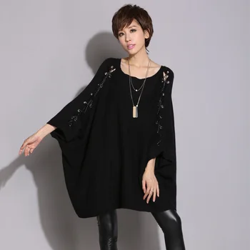 Europe 2018 Winter Autumn Women's Fashion Loose Plus Size O-Neck Chain Irregular Sweater Female Casual Black Bat Sleeve Pullover
Europe 2018 Winter Autumn Women's Fashion Loose Plus Size O-Neck Chain Irregular Sweater Female Casual Black Bat Sleeve Pullover