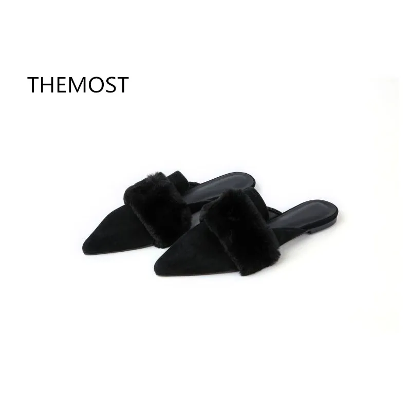 THEMOST Women's shoes The latest model of 2018 The suede fabric Pointy shoes Suitable for summer wear Outdoor slippers 
THEMOST Women's shoes The latest model of 2018 The suede fabric Pointy shoes Suitable for summer wear Outdoor slippers