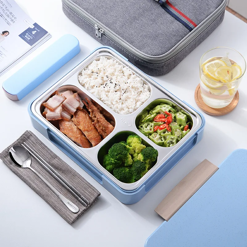 1250ml Leakproof Lunch Box With Tableware and Bag Stainless Steel Portable Bento Box Microwavable Thermal Food Container Picnic
1250ml Leakproof Lunch Box With Tableware and Bag Stainless Steel Portable Bento Box Microwavable Thermal Food Container Picnic
