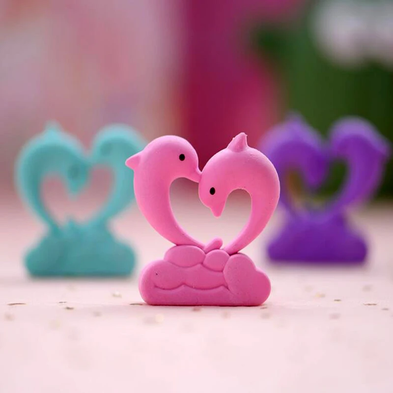Novel Beautiful double Dolphin Love Eraser Pencil writing correction supplies Child gift Cartoon Rubber stationery set Eraser
Novel Beautiful double Dolphin Love Eraser Pencil writing correction supplies Child gift Cartoon Rubber stationery set Eraser