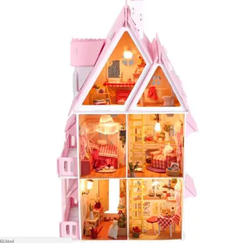 Hot Sale DIY Doll House Wooden Miniatura dollhouse Miniature Doll House With Furniture Kit Villa LED Lights Birthday Gift
Hot Sale DIY Doll House Wooden Miniatura dollhouse Miniature Doll House With Furniture Kit Villa LED Lights Birthday Gift