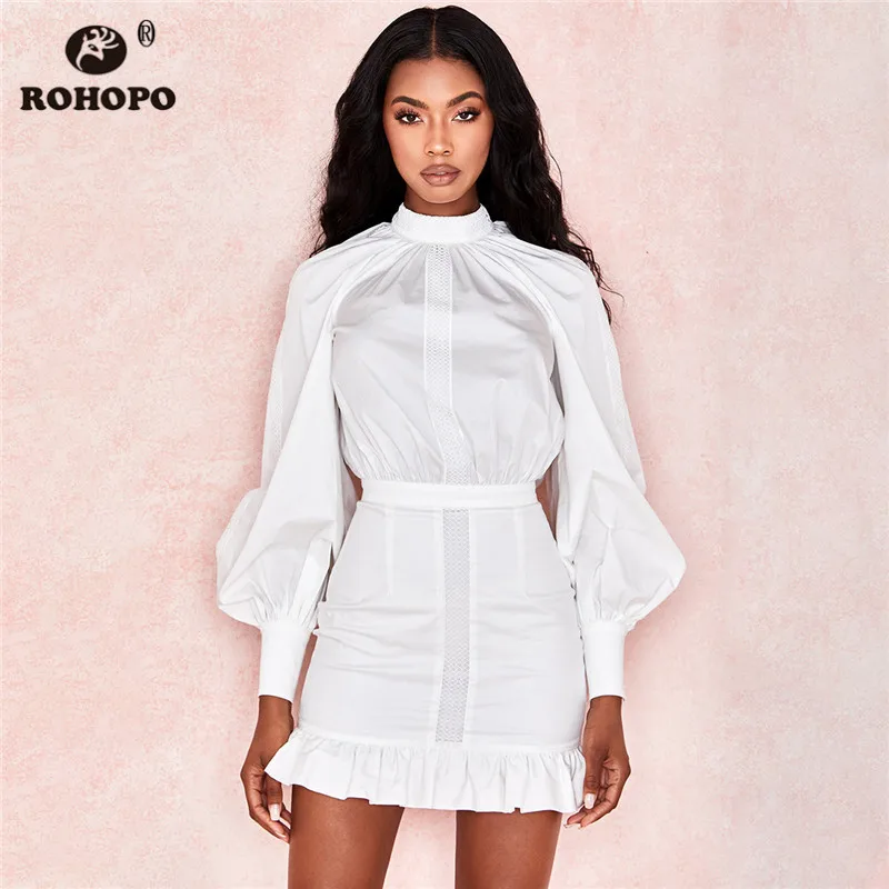 ROHOPO Women Autumn Cotton Tunic White Dress Puff Long Sleeve Round Collar Trim Ruffles Hem Vestido Chic Party Vestido #D8092
ROHOPO Women Autumn Cotton Tunic White Dress Puff Long Sleeve Round Collar Trim Ruffles Hem Vestido Chic Party Vestido #D8092