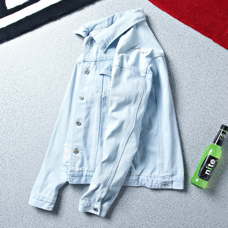 Denim Jacket Mens Solid Casual Frayed Hole Bomber Jackets Men Jean Jacket Cowboy Chaqueta Hombre Plus size coat Turn-down Collar
Denim Jacket Mens Solid Casual Frayed Hole Bomber Jackets Men Jean Jacket Cowboy Chaqueta Hombre Plus size coat Turn-down Collar