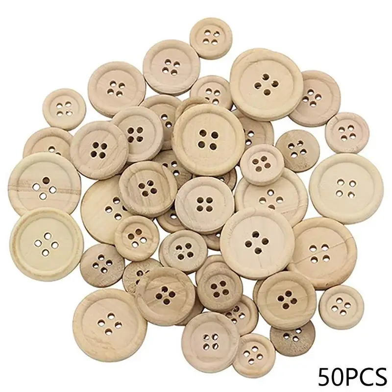 50 Pcs/Set Natural Color Round 4-Holes Mixed Wooden Buttons Sewing Scrapbooking DIY Buttons Sewing Accessories
50 Pcs/Set Natural Color Round 4-Holes Mixed Wooden Buttons Sewing Scrapbooking DIY Buttons Sewing Accessories