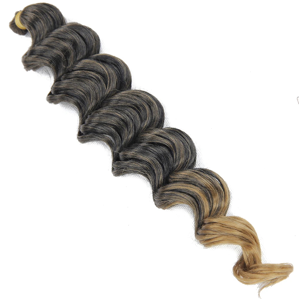 Deep wave black Ombre Crochet Braids Bulk Braiding Hair (17)