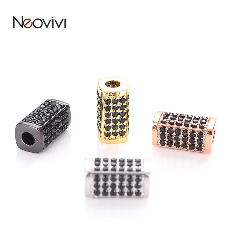 Neovivi Rectangle Beads for Jewelry Making DIY Bracelet Jewellery Accessories Pave Black Cubic Zirconia Copper Bead for Beadwork
Neovivi Rectangle Beads for Jewelry Making DIY Bracelet Jewellery Accessories Pave Black Cubic Zirconia Copper Bead for Beadwork